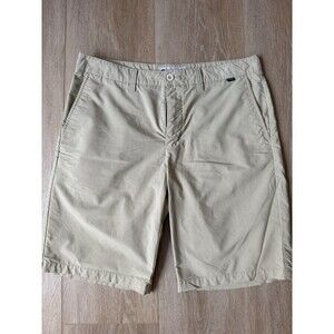 Travis Mathew Mens Sz 34 Flat Front Khaki Golf Shorts Polyester Spandex